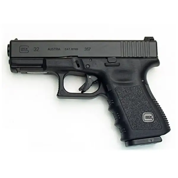 Glock 32C top view displaying twin compensator ports in slide and barrel